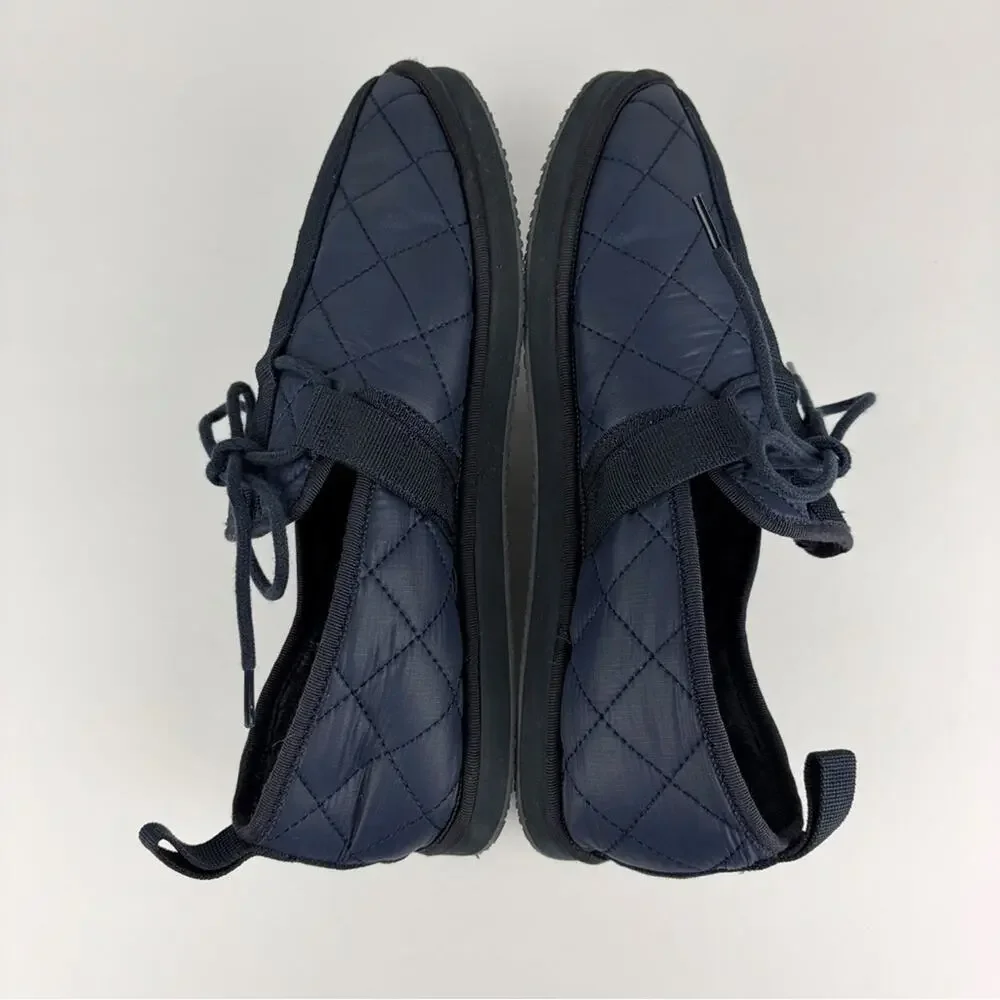 J. Crew Quilted Chore Blue Nylon Slip On Slipper Loafers 8